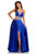 Sherri Hill - 52907 Two Piece Satin Deep V-neck A-line Dress In Blue