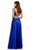 Sherri Hill - 52907 Two Piece Satin Deep V-neck A-line Dress In Blue