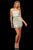 Sherri Hill - 52935 Beaded Scoop Neck Fringe Sheath Dress In White and Silver