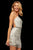 Sherri Hill - 52935 Beaded Scoop Neck Fringe Sheath Dress In White and Silver