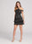 Ellie Wilde - EW21812S Sequined Lace Halter Fitted Dress in Black