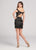 Ellie Wilde - EW21812S Sequined Lace Halter Fitted Dress in Black