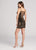 Ellie Wilde - EW21826S Sequined Fitted Plunging Cocktail Dress in Gold