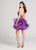 Ellie Wilde - EW21830S Embroidered Bodice Ruffled Cocktail Dress in Purple