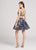 Ellie Wilde - EW21862S Strappy Back Sheer Illusion Lace Cocktail Dress in Blue