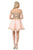 Lenovia - 8124 Gold Lace Appliqued Off Shoulder A-Line Dress In Pink