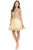 Lenovia - 8124 Gold Lace Appliqued Off Shoulder A-Line Dress In Neutral