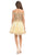Lenovia - 8124 Gold Lace Appliqued Off Shoulder A-Line Dress In Neutral