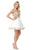 Lenovia - 8124 Gold Lace Appliqued Off Shoulder A-Line Dress In White