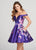 Ellie Wilde - EW21831S Floral Off-Shoulder A-Line Cocktail Dress in Purple and Multi-Color