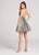Ellie Wilde - EW21850S Plunging Neckline Beaded Organza Cocktail Dress