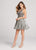 Ellie Wilde - EW21850S Plunging Neckline Beaded Organza Cocktail Dress in Silver