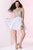 Alyce Paris - 3653 Illusion Bateau Gold Beaded Cutout A-Line Dress in White and Gold