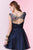 Alyce Paris - 3665 Bejeweled Illusion Bateau A-line Dress In Blue