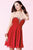 Alyce Paris - Strapless Bejeweled and Pleated Sweetheart Short Chiffon Dress 3671 In Red