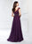 Montage by Mon Cheri - 218911 Beaded Lace V-neck Chiffon A-line Gown in Purple