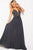 JVN60599 Embellished Deep V-neck A-line Dress
