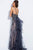 JVN53188 Embellished Deep V-neck Ruffled Sheath Dress
