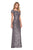 La Femme - 27079 Sequined Bateau Sheath Dress In Silver