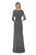 La Femme - 26419 Plunging V-neck Glitter Jersey Sheath Dress In Silver