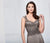 Montage by Mon Cheri - 218907 Beaded V-neck Stretch Crepe A-line Gown in Gray