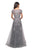 La Femme - 26907 Lace Applique Bateau A-line Dress In Silver