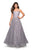 La Femme - 27441 Floral Embellished Sweetheart Tulle Ballgown In Silver