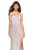 La Femme - 27519 Seamed Strappy Evening Dress with Slit In Silver
