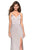 La Femme - 27519 Seamed Strappy Evening Dress with Slit In Silver