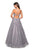 La Femme - 27441 Floral Embellished Sweetheart Tulle Ballgown In Silver