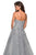 La Femme - 27493 Strapless Lace Sweetheart Tulle Ballgown In Silver