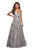 La Femme Gigi - 27549 Floral Embroidered Plunging V-Neck Gown