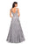 La Femme - 27505 Sleeveless V-Neck Floral Illusion Lace Gown In Silver