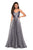La Femme - 27616 Sleeveless Metallic Chiffon A-Line Prom Dress In Silver