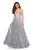 La Femme - 27324 Strapless Sweetheart Lace A-Line Prom Dress In Silver