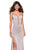 La Femme - 27081 Rhinestone Embellished Gown with Slit In Silver