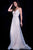 56050 Plunging V-Neck Adorned Tulle Gown