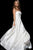 Jovani Cutout Back Strapless Detailed Mikado Ballgown 52152 in White
