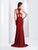Clarisse - 3458 Pleated Sweetheart Trumpet Dress in Red