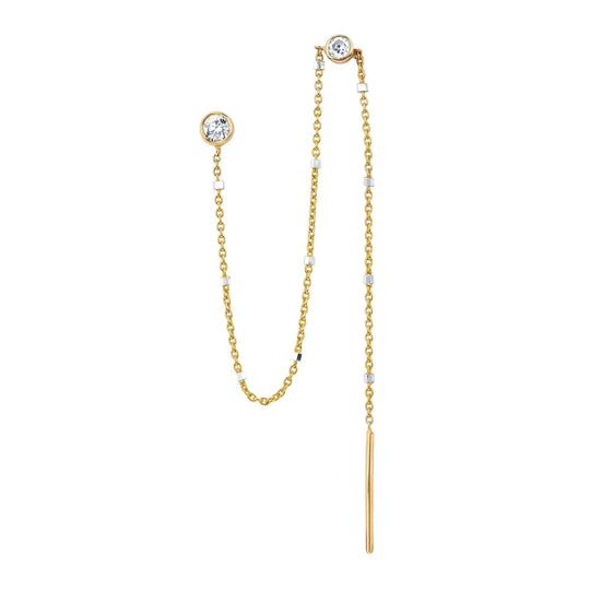 Logan Hollowell - Single Diamond Thread Through Twinkle Earring