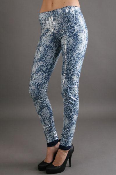 Savee Couture - Sequin Leggings in Blue