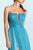Cristallini - SKA443 Strapless Deep V-neck Sheath Dress In Blue