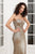 Cristallini - SKA523 Plunging Sweetheart Illusion Sequin Evening Gown In Gold