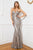 Cristallini - SKA523 Plunging Sweetheart Illusion Sequin Evening Gown In Silver