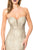Cristallini - SKA523 Plunging Sweetheart Illusion Sequin Evening Gown In Gold