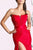 Cristallini - SKA582 Strapless V-neck Trumpet Dress In Red