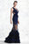 Cristallini - SKA658 Embroidered Feathered Mermaid Dress In Blue
