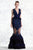 Cristallini - SKA658 Embroidered Feathered Mermaid Dress In Blue