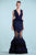 Cristallini - SKA658 Embroidered Feathered Mermaid Dress In Blue