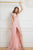Cristallini - SKA 761 Cap Sleeve Illusion Paneled Shirred Gown In Pink